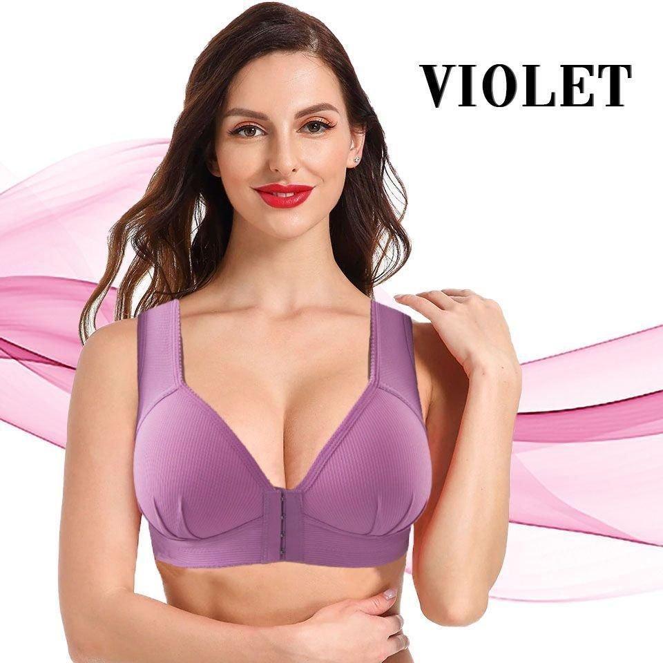 (💝Early Mother's Day Promotion👉ONLY $9.99 Buy 2 free shipping)-Plus Size Front Closure Elastic Push Up Comfort Bra
