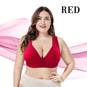 (💝Early Mother's Day Promotion👉ONLY $9.99 Buy 2 free shipping)-Plus Size Front Closure Elastic Push Up Comfort Bra